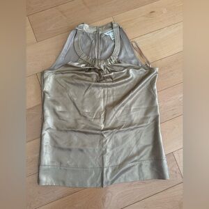 White House Black Market Metallic Gold Top